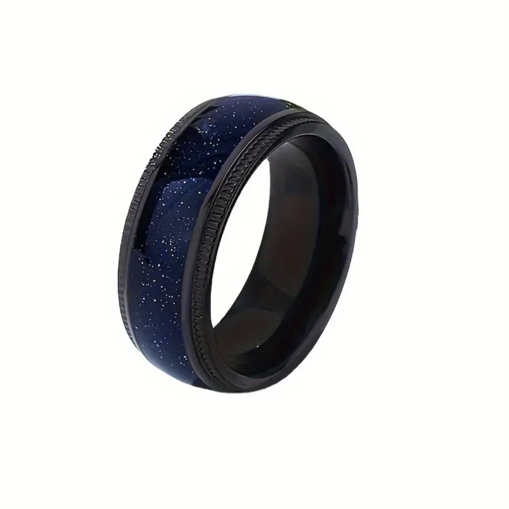 Starry Night Couples Ring (Men’s), Starry Night Ring, Men’s Black Ring Band